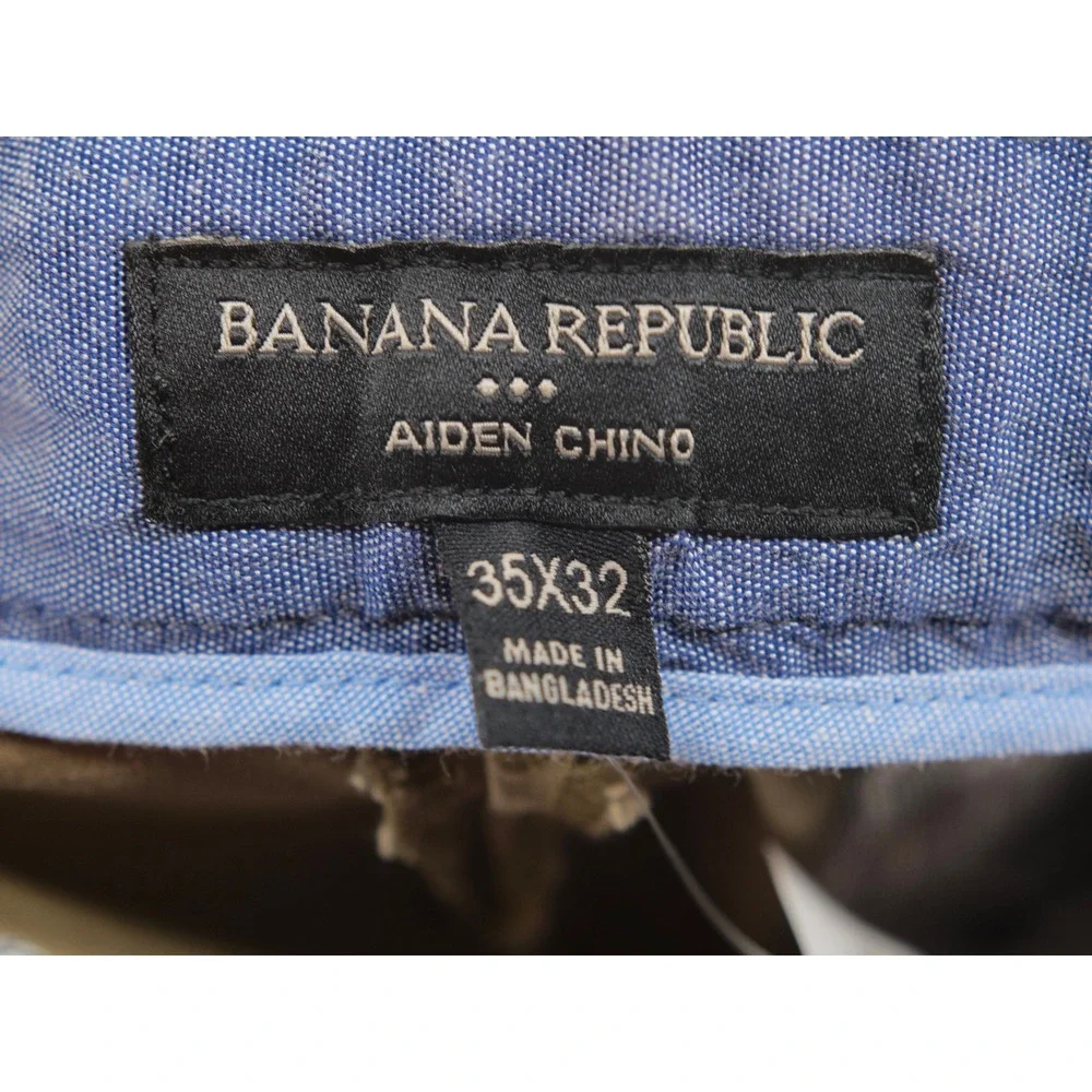 NWT Banana Republic Men's 35x32 Tan Aiden Chino Slim Fit Stretch Pants Work